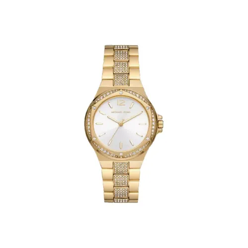 MICHAEL KORS Женские часы Кварцевый механизм Ремешок из нержавеющей стали 37 мм Белый циферблат