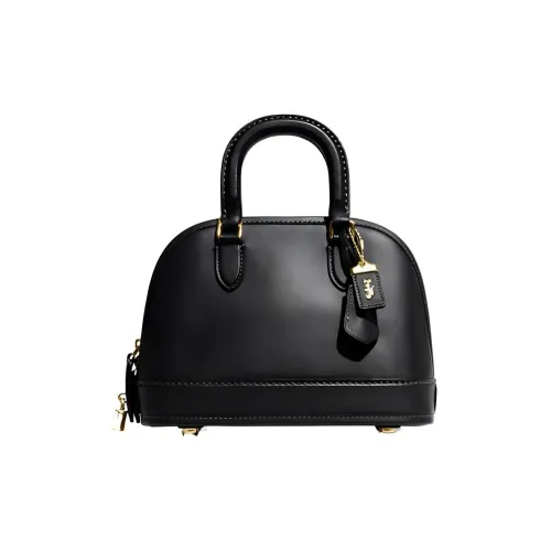 COACH Revel Коровья кожа Сумка-купол Сумка Средний Женские Черный