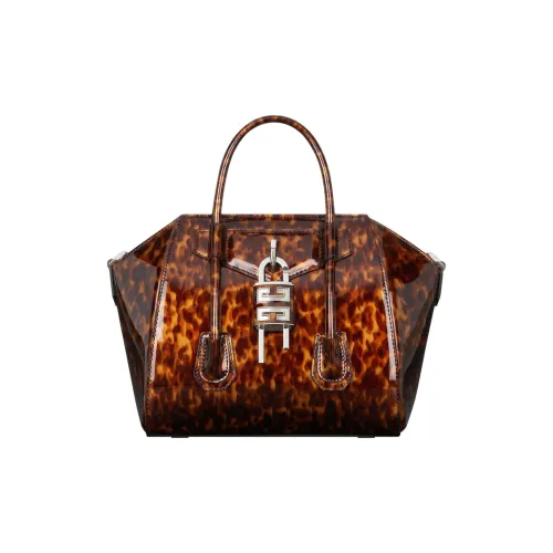 GIVENCHY Черепаховая оболочка узор лакированная кожа сумка через плечо сумка мини женская черный янтарный