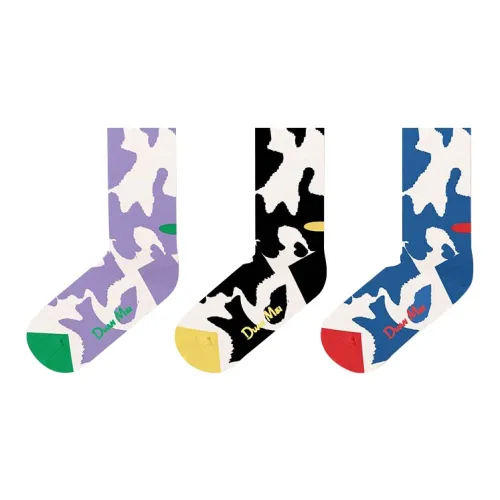 Duanmei 3 шт Корова Цветовой блок Стиль Унисекс MID Носки до икры