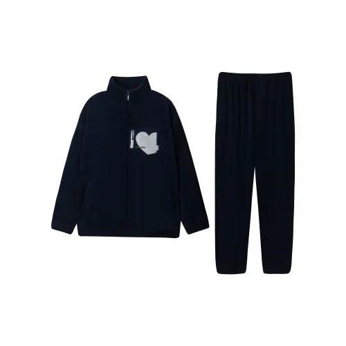 X QINGE Dark Blue Men's Pajama Sets