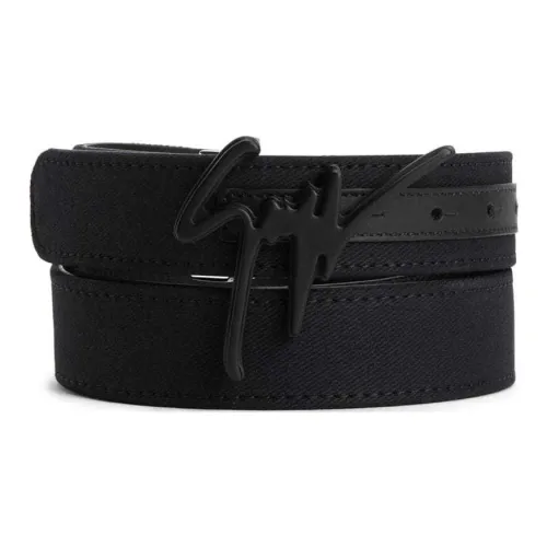 Giuseppe Zanotti GZ Логотип Emblem Smooth Clasp Кожаные ремни Мужской Черный