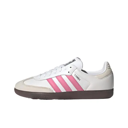 Adidas Originals SAMBA OG Устойчивые к истиранию Низкие Кроссовки для скейтбординга Женские Бежевый Белый Розовый