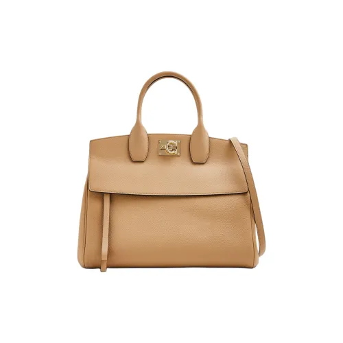 FERRAGAMO Studio Телячья кожа Тоут Сумка Сумка для покупок Сумка среднего размера Женская Бежевая