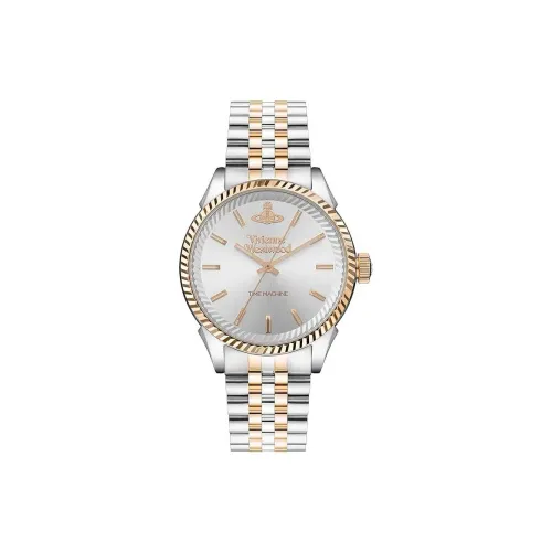 Vivienne Westwood Seymour Collection Мужские часы Кварцевый механизм Ремешок из нержавеющей стали 49 мм Серебристый циферблат