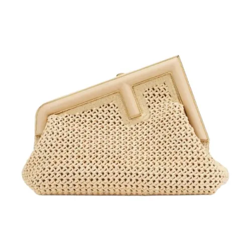 FENDI Raffia Одно плечо Через плечо Клатч Маленький Женский Естественный цвет