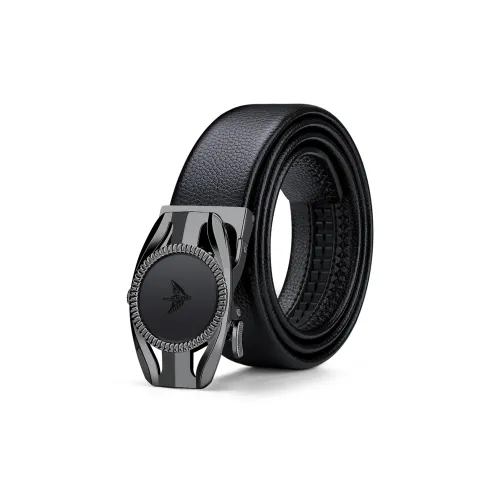 WilliamPOLO Ремень из коровьей кожи мужская металлическая пряжка черный логотип ширина 3 5 см