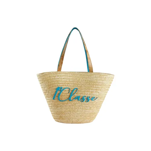 Alviero Martini Солома с ПУ (полиуретан) Тоут Сумка Сумка для покупок Сумка на плечо Сумка среднего размера Женская Бирюзовая