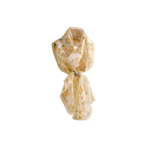 Hang Silk Road Шарфы из шелка Тутовый Женские Желтый