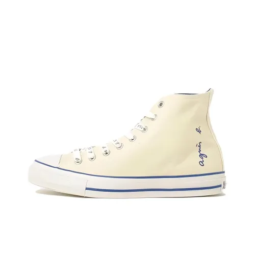 AgnèS B. x Converse All Star Износостойкие и Легкие Высокие Кеды Унисекс Белые