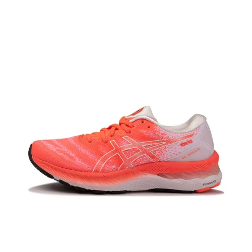 Asics Gel Nimbus 23 Low Топ Беговые кроссовки Женские Оранжевый Красный Белый