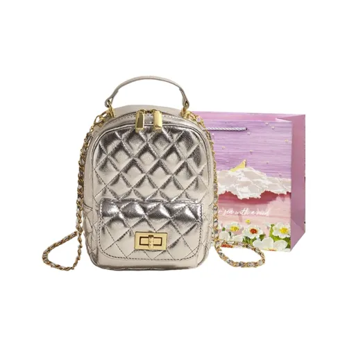 Bansusu ПУ (полиуретан) Рюкзак Путешественный Рюкзак Сумка через плечо Сумка на плечо Сумка Women's Silver Черный Золото