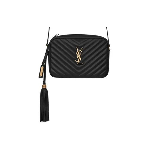 SAINT LAURENT LOU Quilted Кожа Сумка через плечо Женская Черная