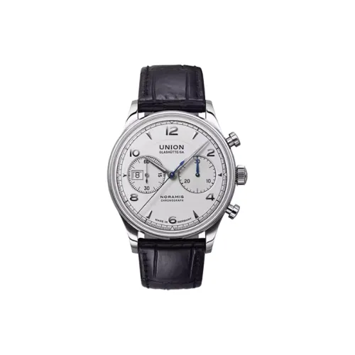 UNION GLASHUTTE SA Механический механизм Мужские часы Часы 42 мм Белый циферблат Корпус из нержавеющей стали Ремешок из натуральной кожи