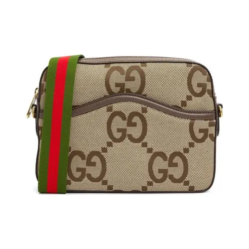 GUCCI Canvas с кожаными вставками курьерская сумка холщовая сумка сумка через плечо унисекс