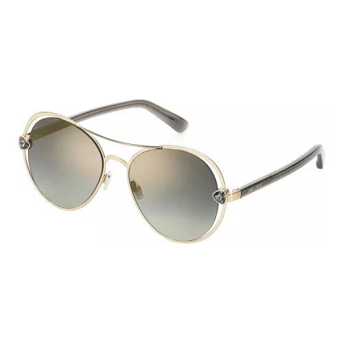 Jimmy Choo Нержавеющая сталь Круглые Солнцезащитные очки Женские Золото Серый