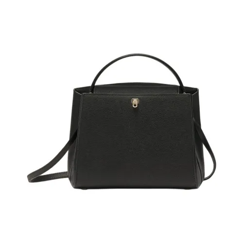 Valextra Brera Millepunte Телячья кожа Сумка через плечо Сумка среднего размера Женская Черная