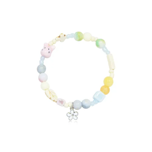 AWE Титановая сталь Cute Cartoon Подсолнух Браслет с бусинами Bestie Подарок Унисекс