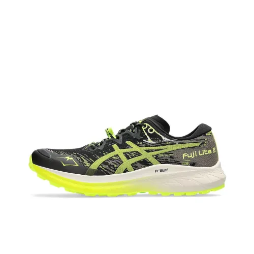 Asics FUJI LITE 5 Low Top Trail Беговые кроссовки Мужские Черные Желтые