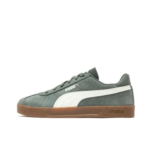 PUMA Club Аbrasion-Resistant Низкие Кроссовки для Скейтбординга Унисекс Зеленый Белый