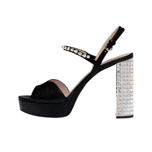 MIU MIU One Ремешок Сандалии 11 см Женские Черные