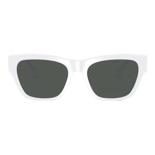 VERSACE Ацетат Прямоугольные Солнцезащитные очки Мужские Белые