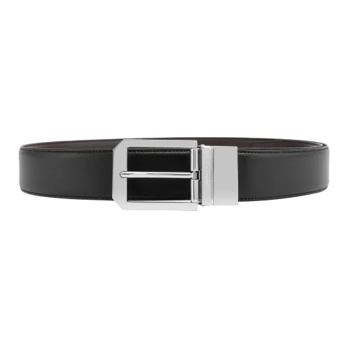 Ermenegildo Zegna Ремни из коровьей кожи, черные, мужские