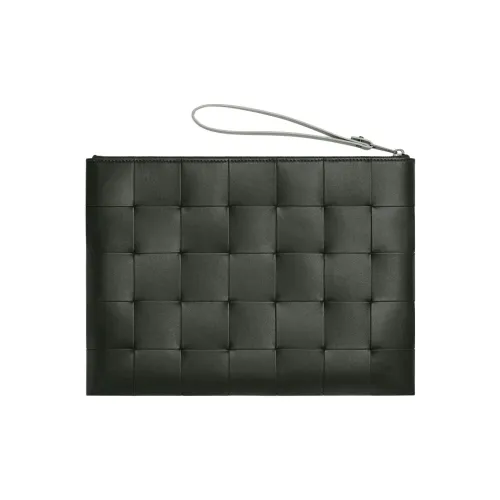 Bottega Veneta Телячья кожа Клатч Мужской Темно-зеленый
