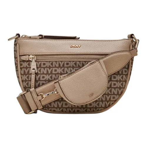 DKNY Полиуретановая украшенная сумка через плечо из поливинилхлорида женская светло-янтарного цвета