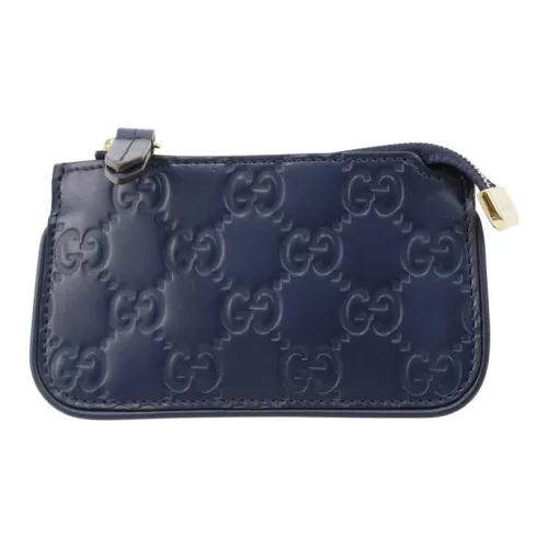 GUCCI Кожа Монета Кошелек Женские Морской Синий