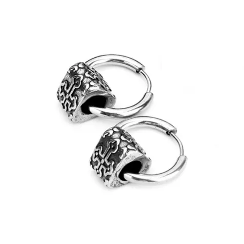 FOREVER MELODY Серьги из титанового стального сплава Мужские Серебряные