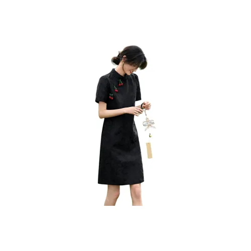 XWI Black Женские Короткие Платья с Рукавами
