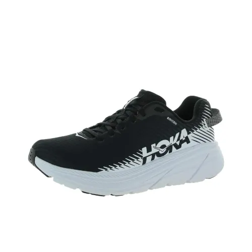 HOKA ONE ONE Rincon 2 Slip-on Устойчивый к истиранию Дышащий Низкий Топ Беговые кроссовки Мужской Черный Белый