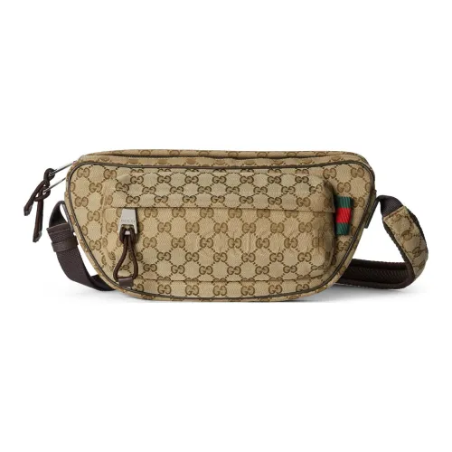 GUCCI Canvas Сумка через плечо Маленькая Мужская Бежевая и Эбеновая