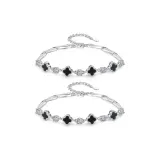 Браслет BFF с четырехлистным клевером