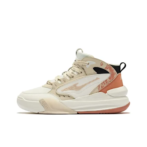 Erke Tang Palace Night Garden 3 Скейтборд Кроссовки Высокие Микрокристаллический Белый Теплый Лен Женский