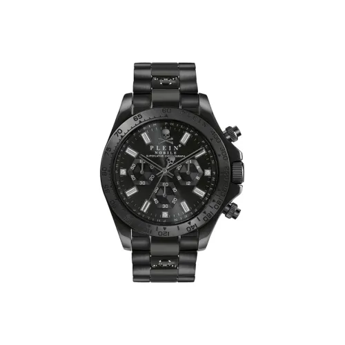 PHILIPP PLEIN Наручные часы Кварцевый механизм Металлический ремешок 43 мм Черный циферблат Мужские часы