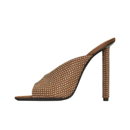 SAINT LAURENT Слипоны 11 см Женские Умбра