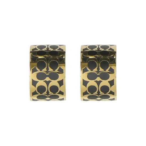 COACH Эмаль Латунь с покрытием Эмаль Стекло Титан Серьги Женские Золото
