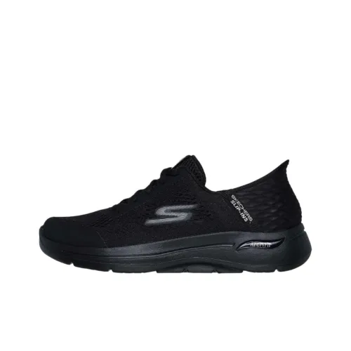 Skechers Go Walk Arch Fit Hands Бесплатно Slip ins Низкий Топ Повседневная Обувь Мужская Черная