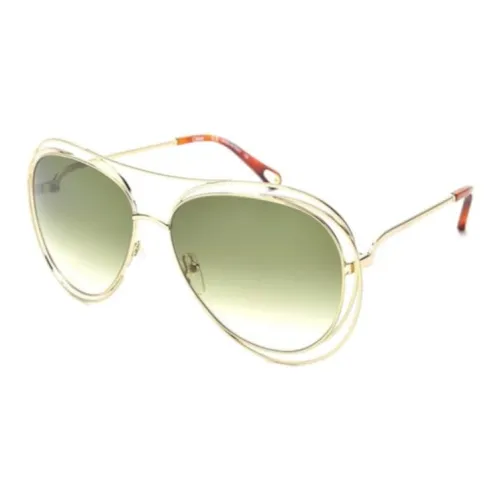Chloe Металл Aviator Солнцезащитные очки Женские Золотые