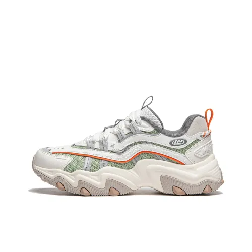 LINING Cat's Claw Lite 2 Амортизаторы Шок Резистентный Низкий Топ Кроссовки с Толстой Подошвой Женские Зеленые