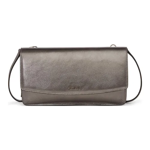 TUMI Кожа Кошелек Сумка через плечо Женская Олово Solder Металл