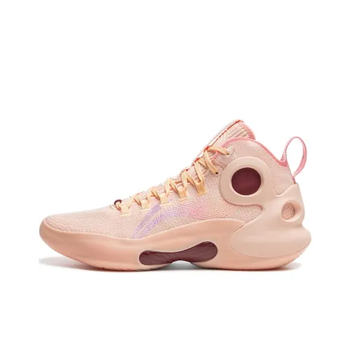 LiNing Charming ULTRA Противоскользящий Устойчивый к износу MID Баскетбольные кроссовки Мужской Розовый