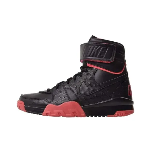 Nike Air Shark Trainer Prm Slip-resistant High Top Vintage Basketball Shoes Men's Black Red Найк Эйр Shark Трейнер Прем Слип-Резистентный Высокий Топ Винтажные Баскетбольные Кроссовки Мужские Черный Красный