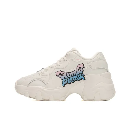 PUMA Pulsar Wedge Беговые кроссовки Низкий топ Экрю Ярко-синий Розовый Женский