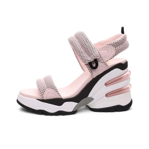 Женские пепельные пляжные сандалии розового цвета