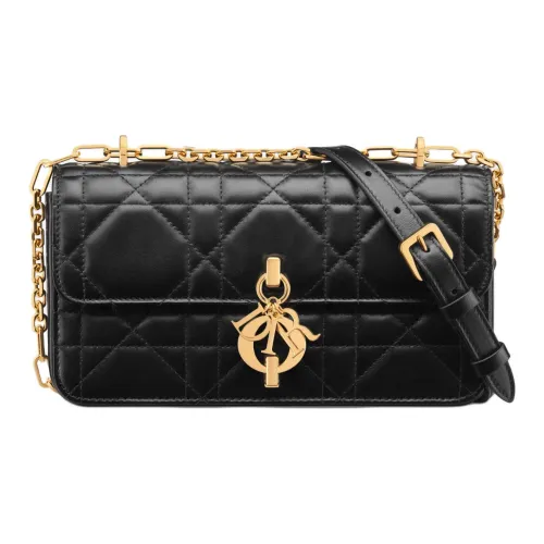 DIOR Sheepskin Portable Crossbody Bag Shoulder Bag Women's Black