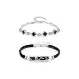 Браслет для пары с четырехлистным клевером