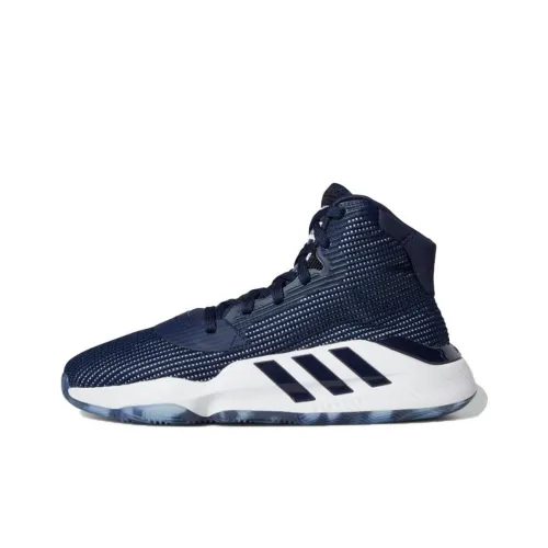 Adidas Bounce Амортизация Устойчивый к истиранию Дышащие Высокие Баскетбольные кроссовки Мужские Синие Белые